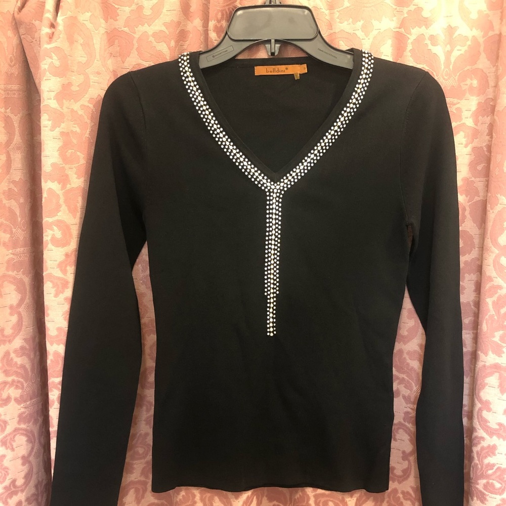 Dressy Black Embellished Top